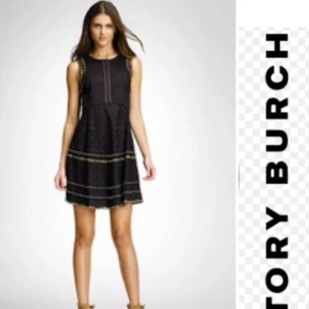 Tory Burch Black Cotton Eyelet Sindri Dress 2